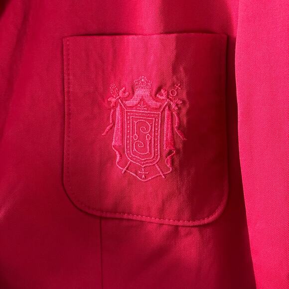 Vintage 70s Pendleton Women Sz 12 Wool Blazer Red Crest Single Button Sport Coat - Picture 5 of 11